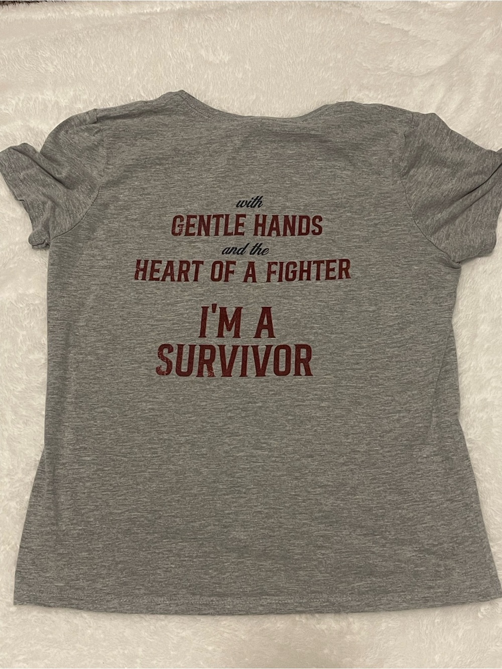 Gildan Gray Short-Sleeve Tee with Red REBA Graphic - Picture 12 of 12